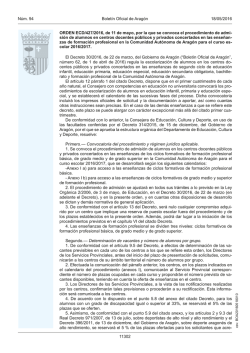 ORDEN Admisión FP 16/17 - Comisiones Obreras