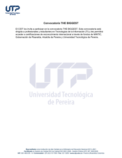 Convocatoria THE BIGGEST - Universidad Tecnológica de Pereira