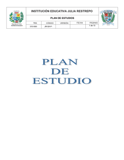 Plan de Estudio 2016 - Institución Educativa Julia Restrepo