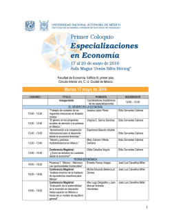 Programa del 1er Coloquio de Especializaciones en Economía