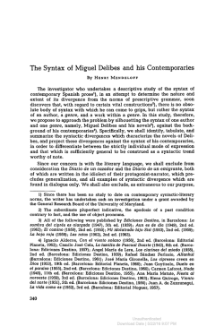 The Syntax of Miguel Delibes and his Contemporaries