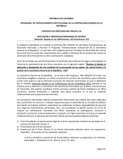 república de colombia programa de fortalecimiento institucional de