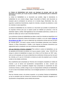Cédula de Habitabilidad - Colegio Oficial de Aparejadores de Madrid