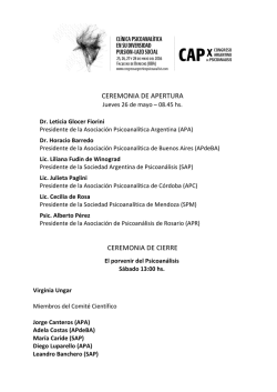 modificaciones del programa - Congreso Argentino de Psicoanálisis