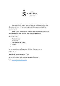 Opera Samfaina es una nueva propuesta de ocio gastronómico