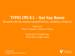 TYPO3 CMS 8.1 - Qué hay Nuevo - Resumen de las