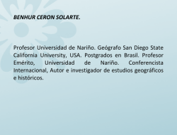 BENHUR CERON SOLARTE. Profesor Universidad de Nariño