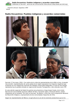 Radio Encuentros: Pueblos indígenas y acuerdos comerciales