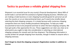Tactics to purchase a reliable global shipping firm