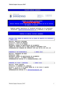 Boletín de ofertas de empleo privado de Sanxenxo (01/06/2016)