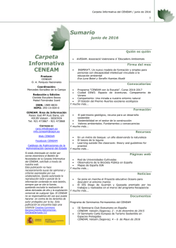 Boletín Carpeta Informativa del CENEAM