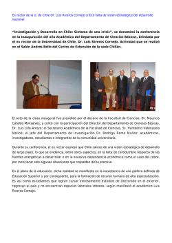 Ex rector de la U. de Chile Dr. Luis Riveros Cornejo