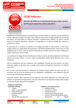 CCOO Informa - Federación de Enseñanza de Extremadura