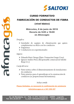 curso conductos de fibra - Afoncagás La Rioja, asociación