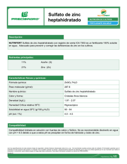 Sulfato de zinc heptahidratado