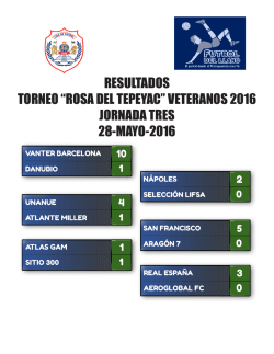 resultados torneo “rosa del tepeyac” veteranos 2016 jornada tres 28