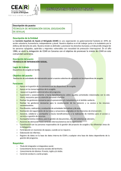 Oferta Técnico-a Integración Social CEAR - CEAR
