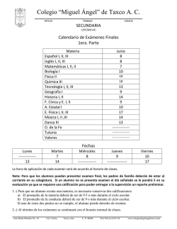 Calendario de Exámenes - Colegio Miguel Angel de Taxco A. C.