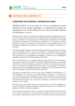 Decreto 68/2016 - Diario Oficial de Extremadura