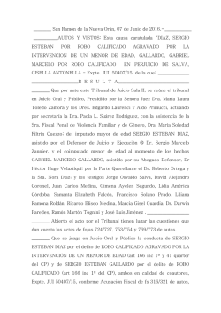 Texto completo AQUÍ - Sitio Web del Poder Judicial de Salta