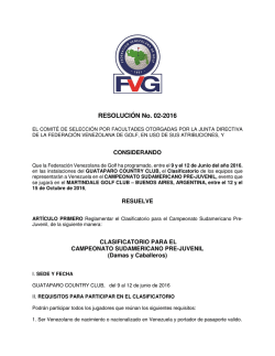 RESOLUCIÓN No. 02-2016 - Federación Venezolana de Golf