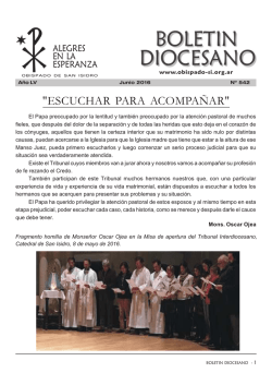 Junio 2016 - Obispado de San Isidro