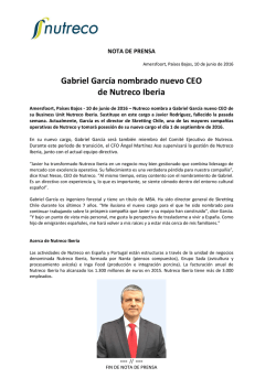 Gabriel García nombrado nuevo CEO de Nutreco Iberia