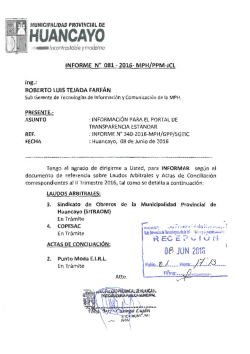 Laudos Arbitrales 2016 - Municipalidad Provincial de Huancayo