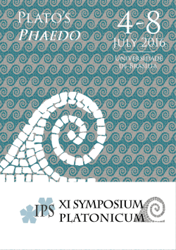 Programme - XI Symposium Platonicum: Plato`s Phaedo