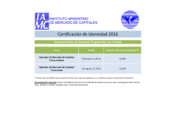 Certificación de Idoneidad 2016