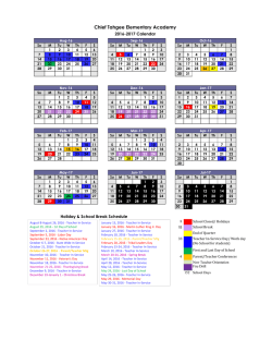School Calendar - Chief Tahgee Elementary Academy