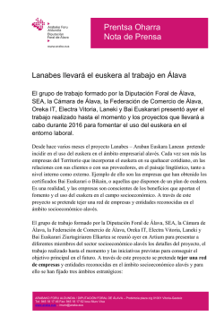 Nota de prensa  - Diputación Foral de Álava