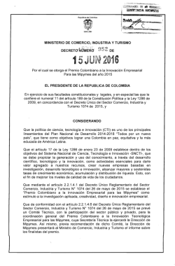 decreto 952 del 15 de junio de 2016