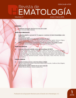 Revista Hematología Méx 2016 Vol. 17 No. 1