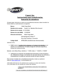 Copart, Inc. Instrucciones para transferencias