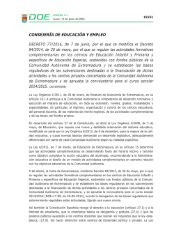 Decreto 77/2016 - Diario Oficial de Extremadura