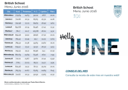 Menú Junio 2016 - British School Alzira