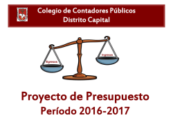 Proyecto de Presupuesto CCPDC 2016-2017