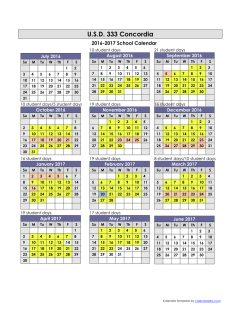 School Calendar - Concordia USD 333