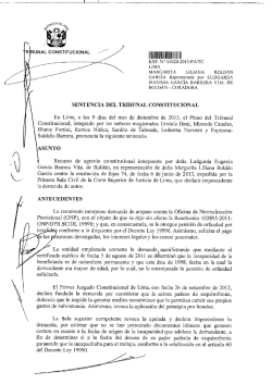 SENTENCIA DEL TRIBUNAL CONSTITUCIONAL En Lima, a los 9