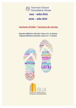 Julio 2016 Lectures d`estiu / Lecturas de verano