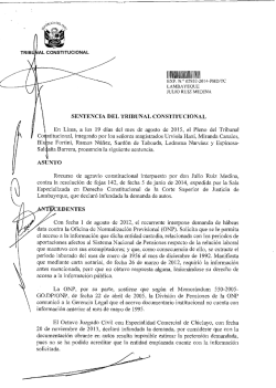 R SENTENCIA DEL TRIBUNAL CONSTITUCIONAL En Lima, a los
