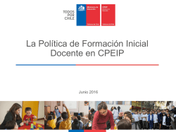 La Política de Formación Inicial Docente en CPEIP