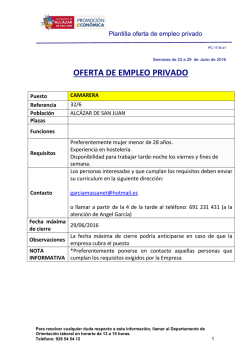 oferta de empleo privado - Ayuntamiento de Alcázar de San Juan
