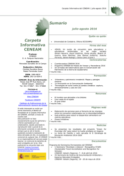 Boletín Carpeta Informativa del CENEAM - Julio