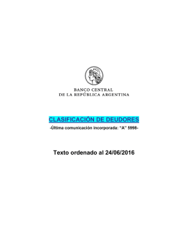 Clasificación de deudores - Banco Central de la República Argentina