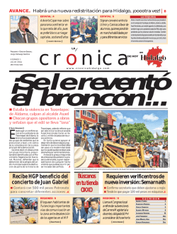 viernes 1 de julio 2016 - La Crónica de Hoy en Hidalgo