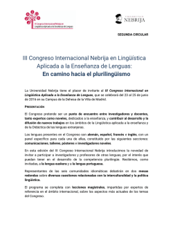 III Congreso Internacional Nebrija en Lingüística Aplicada a la