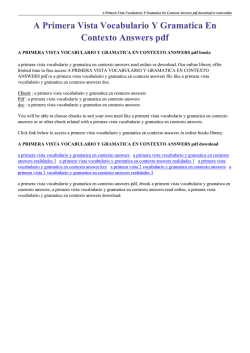 A Primera Vista Vocabulario Y Gramatica En Contexto Answers pdf