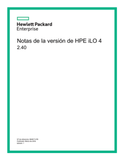 Notas de la versión de HPE iLO 4